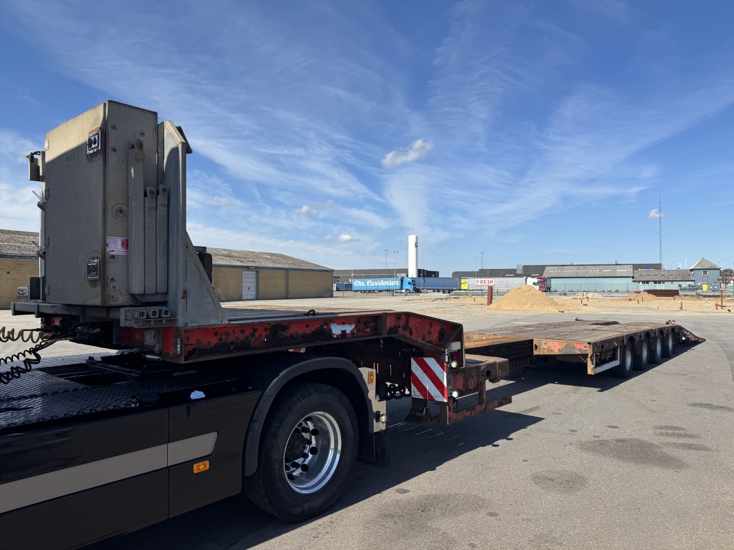 Kel-Berg / Faymonville 4 akslet Udtræks Maskintrailer