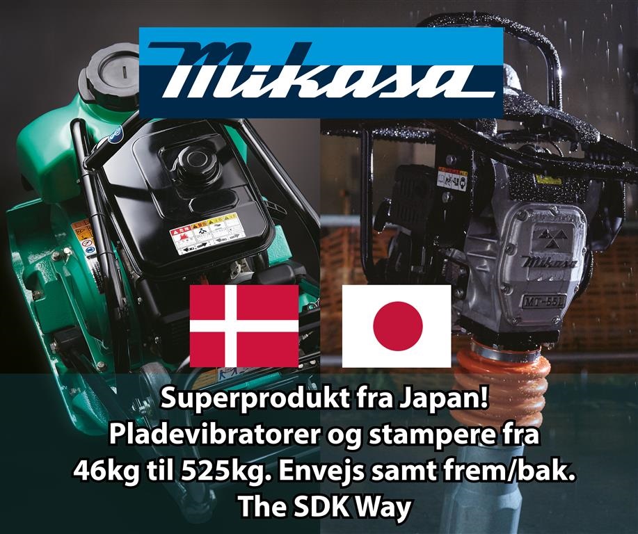 Mikasa MVH 508 500kg Pladevibrator demopris kr.59900 ex.moms
