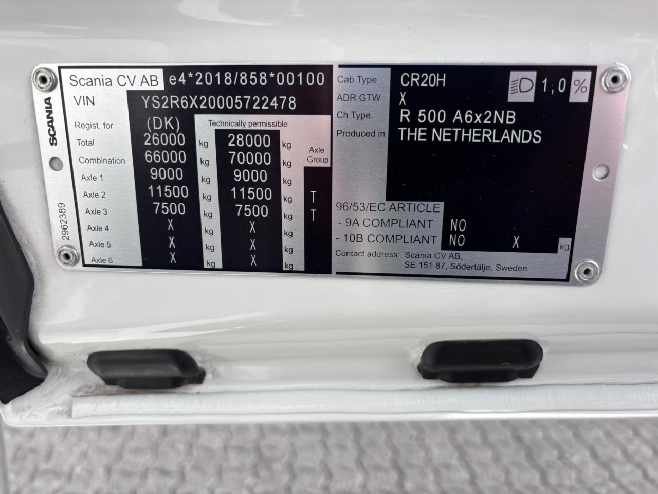 Scania R 500 A6x2NB Hydraulic for Tip
