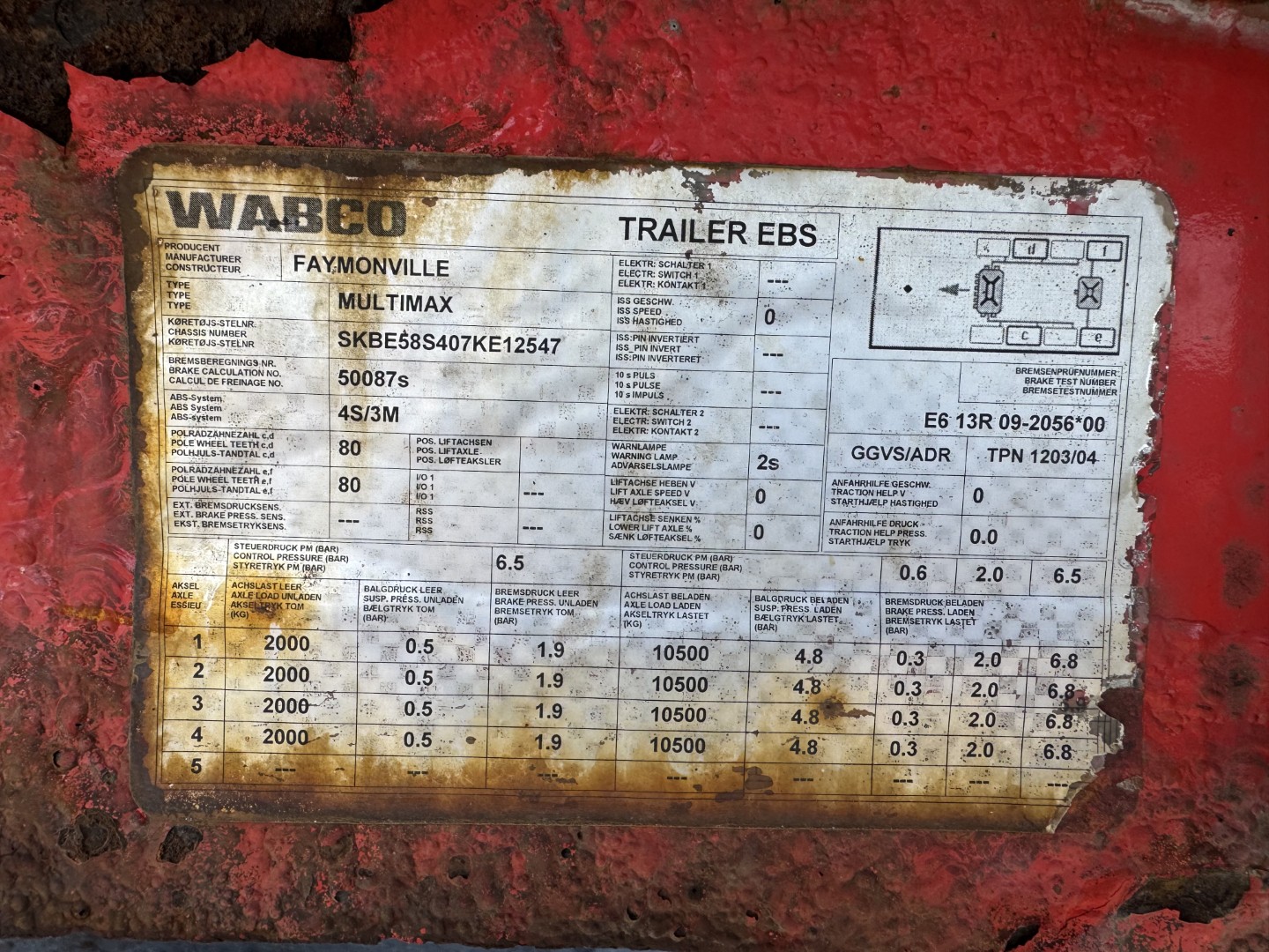 Kel-Berg / Faymonville 4 akslet Udtræks Maskintrailer