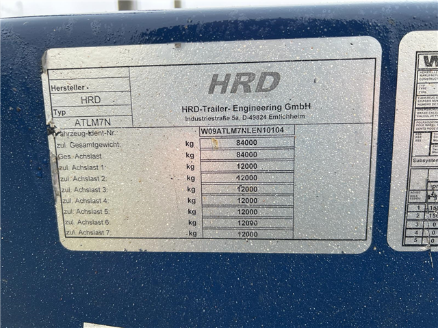 HRD 7 akslet - 84 ton blokvogn med ramper