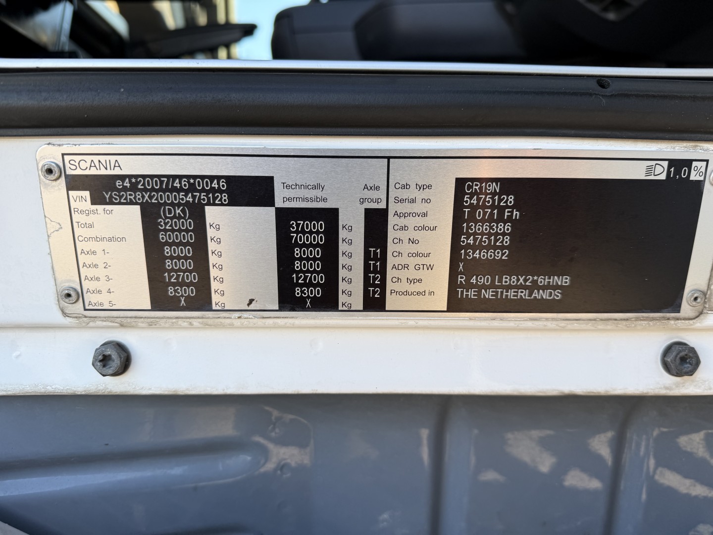 Scania R490 8x2*6 HNB ADR Chassis Euro 6