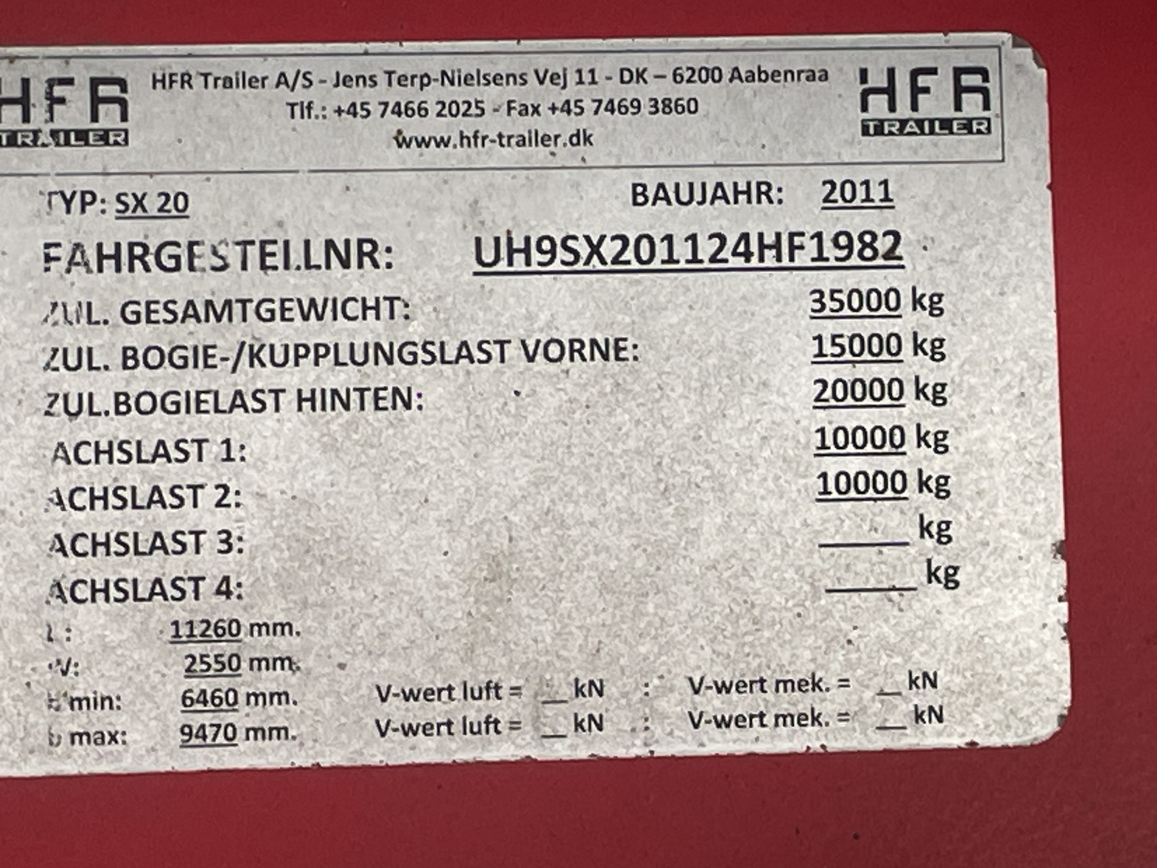 HFR 2 ax. Linktrailer med lift